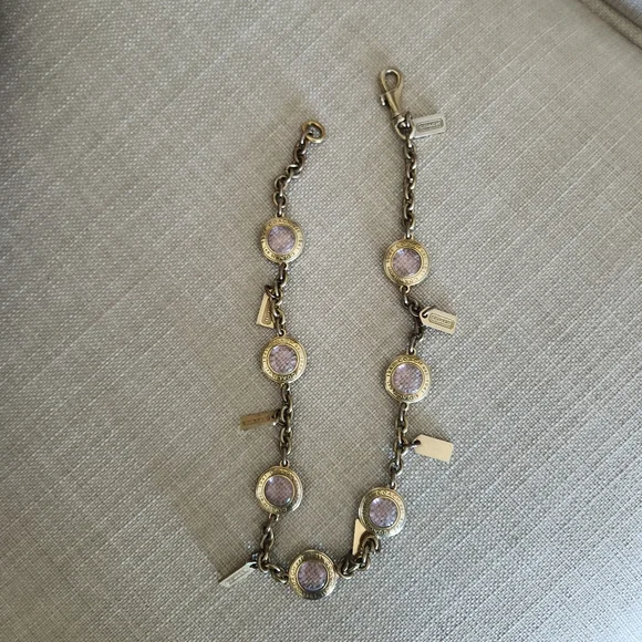 Vintage Rare Coach 1941 Pink Glass Snaphead Cabochon Necklace 🔥 - Picture 12 of 16